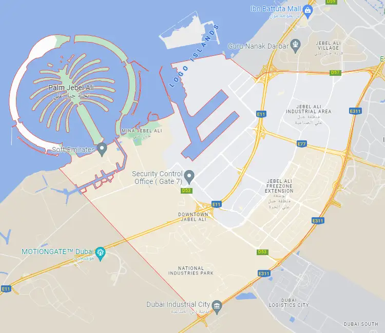 Jebel Ali Location Map