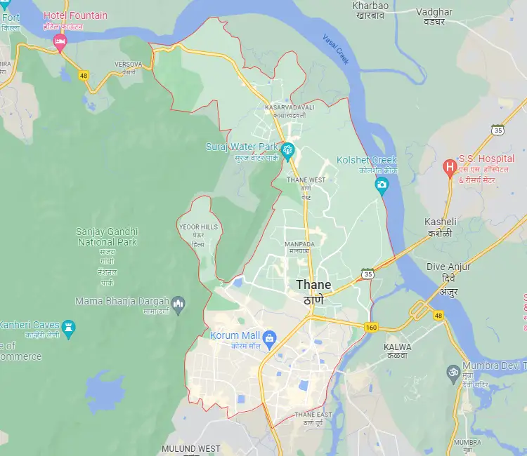 Thane West Location Map