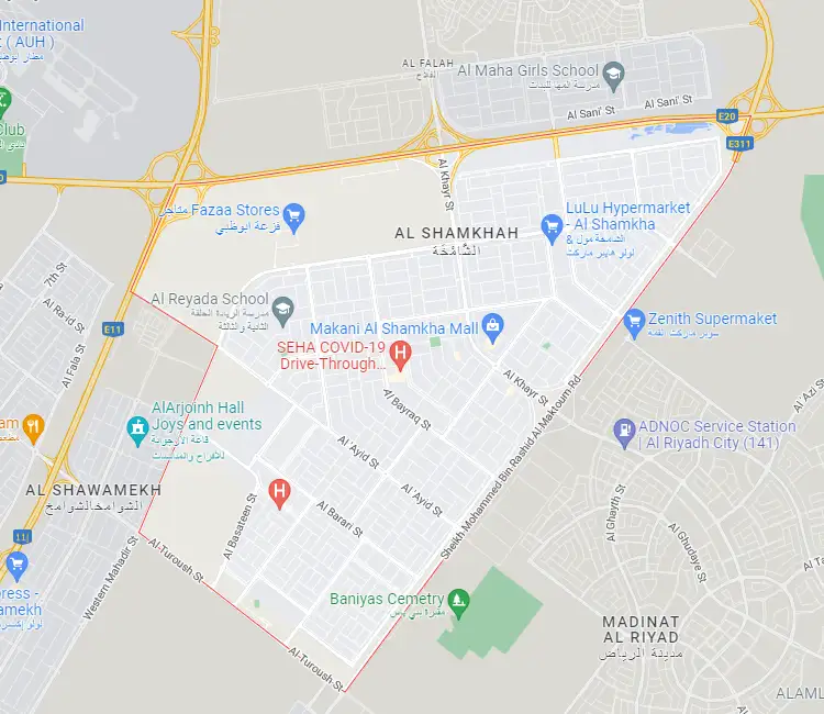 Al Shamkhah Location Map