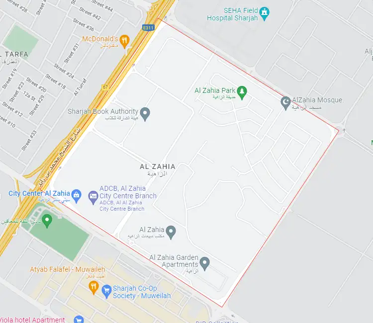 Al Zahia Location Map