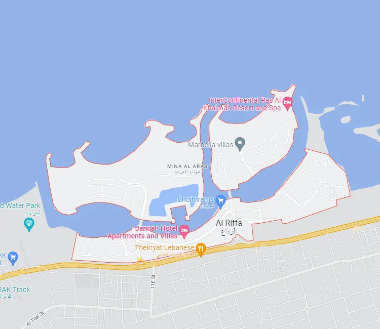 Mina Al Arab Location Map