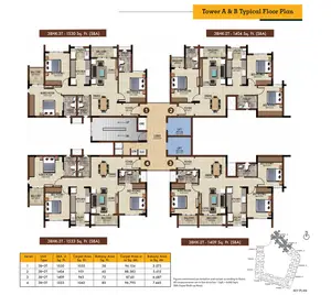 Tower A & B, Typical Floor Plan