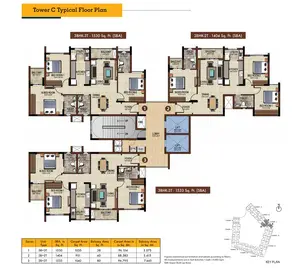 Tower C, Typical Floor Plan