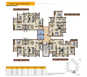 Tower F, Typical Floor Plan