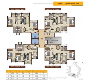 Tower G, Typical Floor Plan