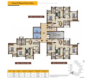 Tower H, Typical Floor Plan