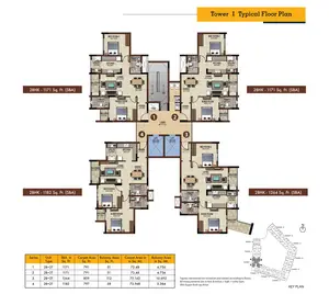 Tower I, Typical Floor Plan