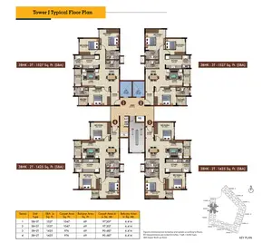 Tower J, Typical Floor Plan