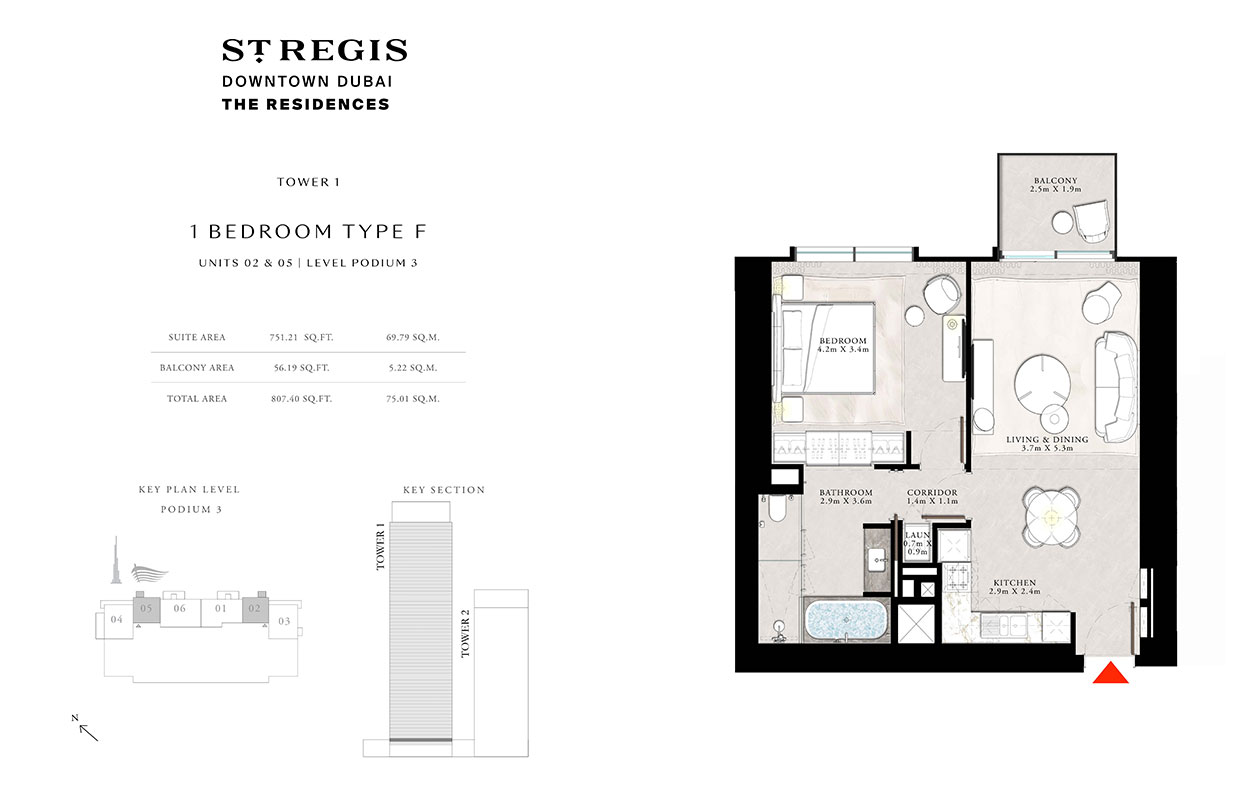 Type F, Unit 02 & 05, Level Podium 3