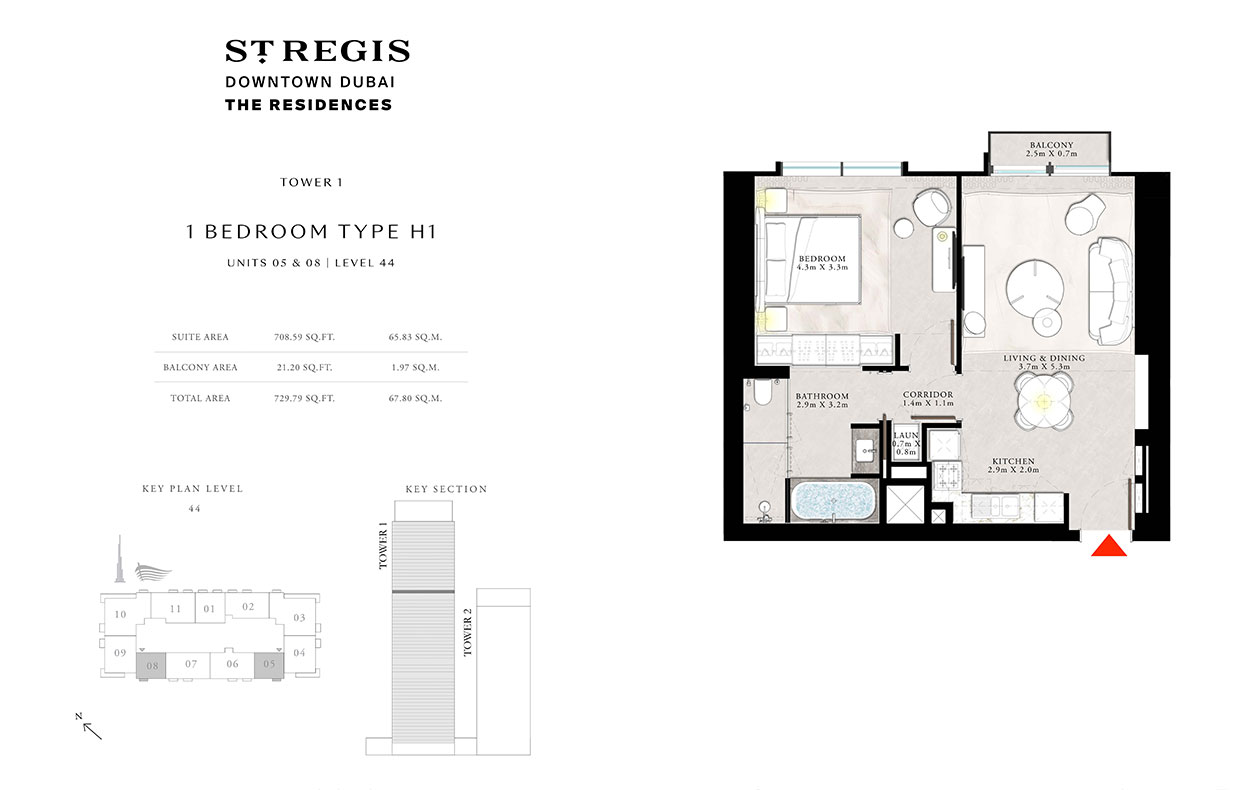 Type H1, Unit 05 & 08, Level 44