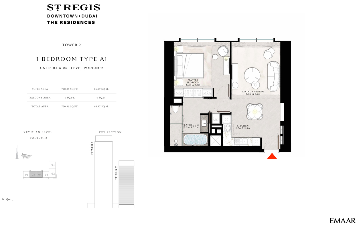 Type A1, Unit 04 & 05, Level Podium-2