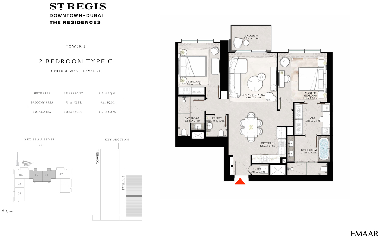 Type C, Unit 01 & 07, Level 21