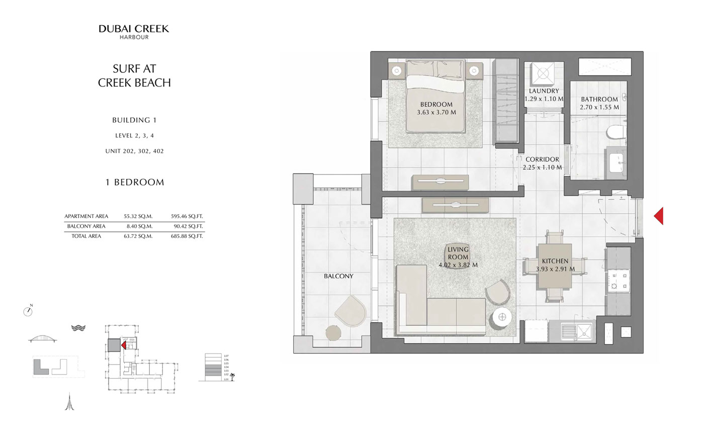 Level 2-3-4, Unit 202-302-402