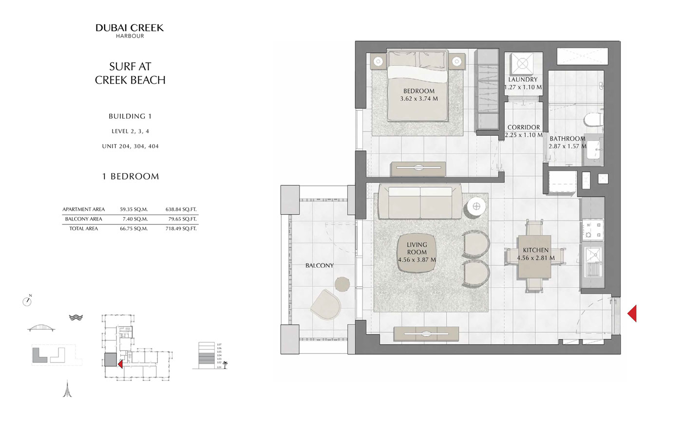 Level 2-3-4, Unit 204-304-404