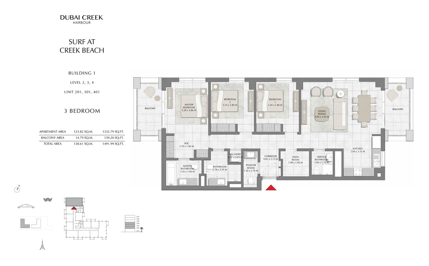 Level 2-3-4, Unit 201-301-401