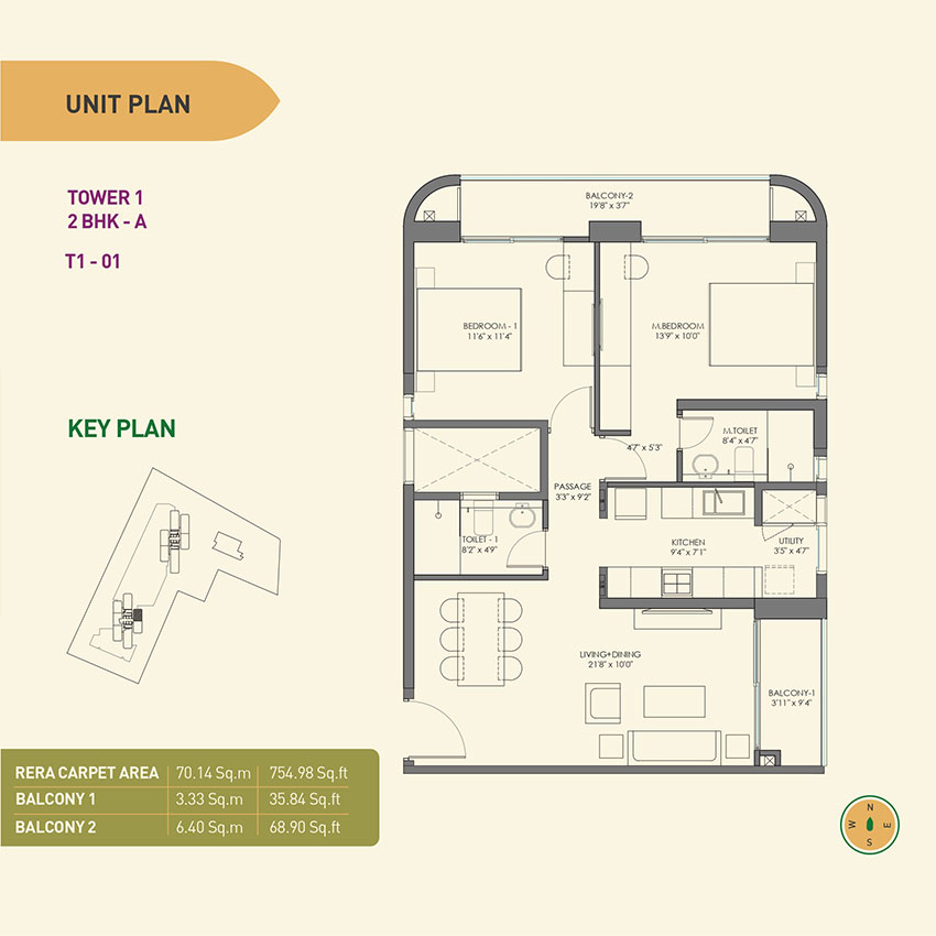 2 BHK-A, T1-01