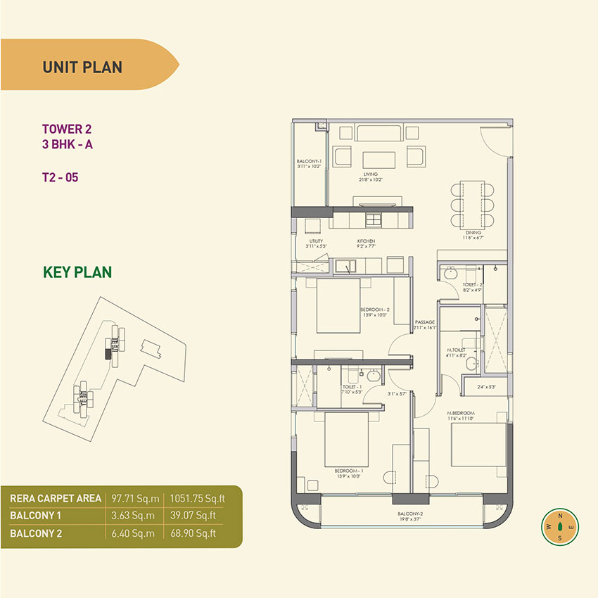 3 BHK A, T2-05