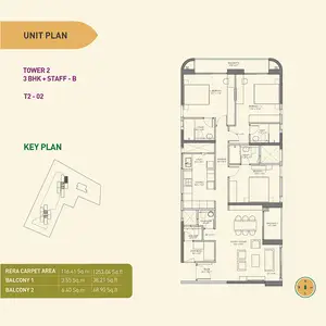 3 BHK+Staff-B, T2-02