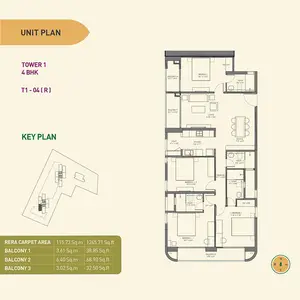 4 BHK, T1-04 (R)