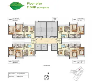 2 BHK (Compact), 2 BHK C, WILLOW