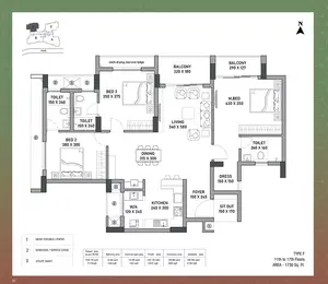 Type F, 11th to 17th Floors