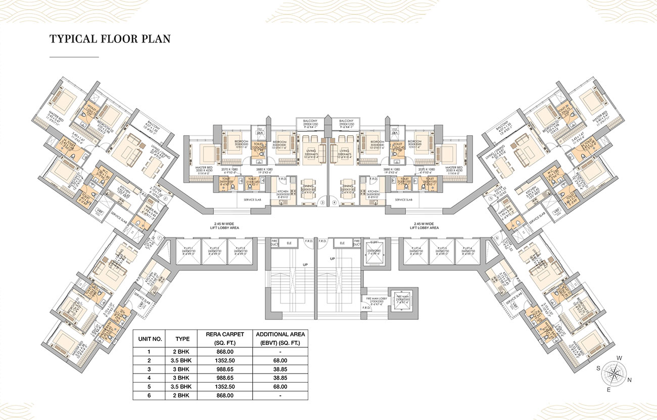 Typical Floor Plan, 3.5 BHK