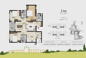Type 3, 3BHK+3T