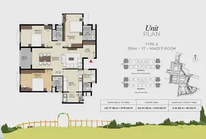 Type 6, 3BHK+3T+Maid
