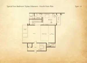 Type A, Typical Four Bedroom Triplex Villament-Fourth Floor Plan