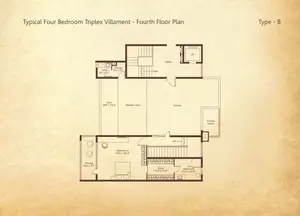 Type B, Typical Four Bedroom Triplex Villament-Fourth Floor Plan