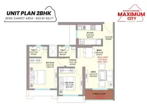 Unit Plan, 2 BHK