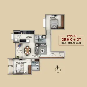 Type G, 2BHK+2T