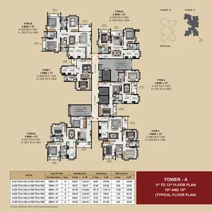 3rd to 13th Floor Plan, 15th and 16th