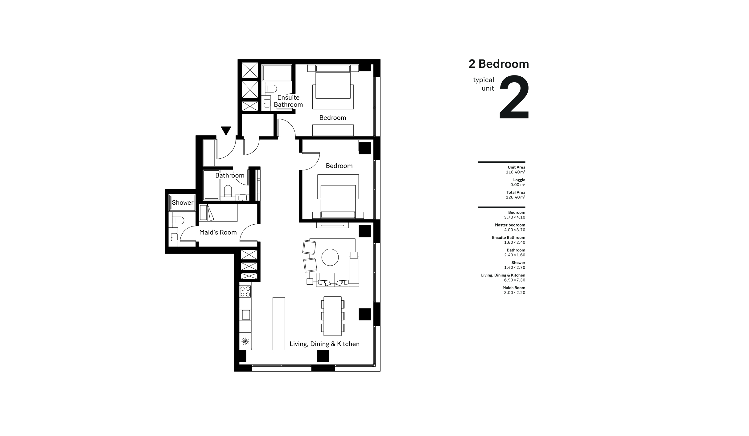 2 Bedroom, Typical Unit 2