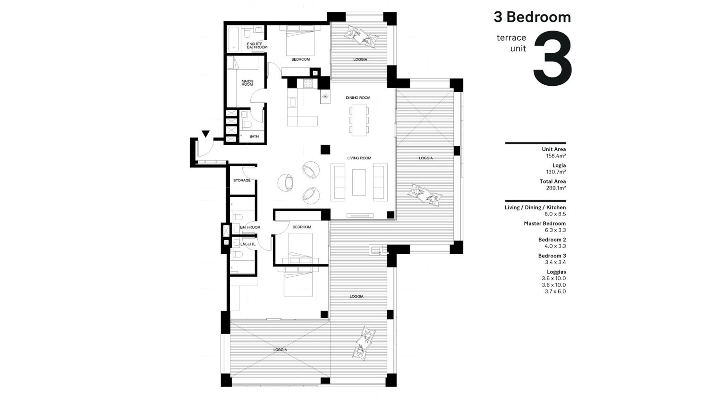 3 Bedroom, Typical Unit 3