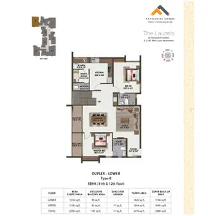 Type R, Duplex Lower, 11th & 12th Floor