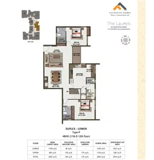 Type P, Duplex Lower, 11th & 12th Floor