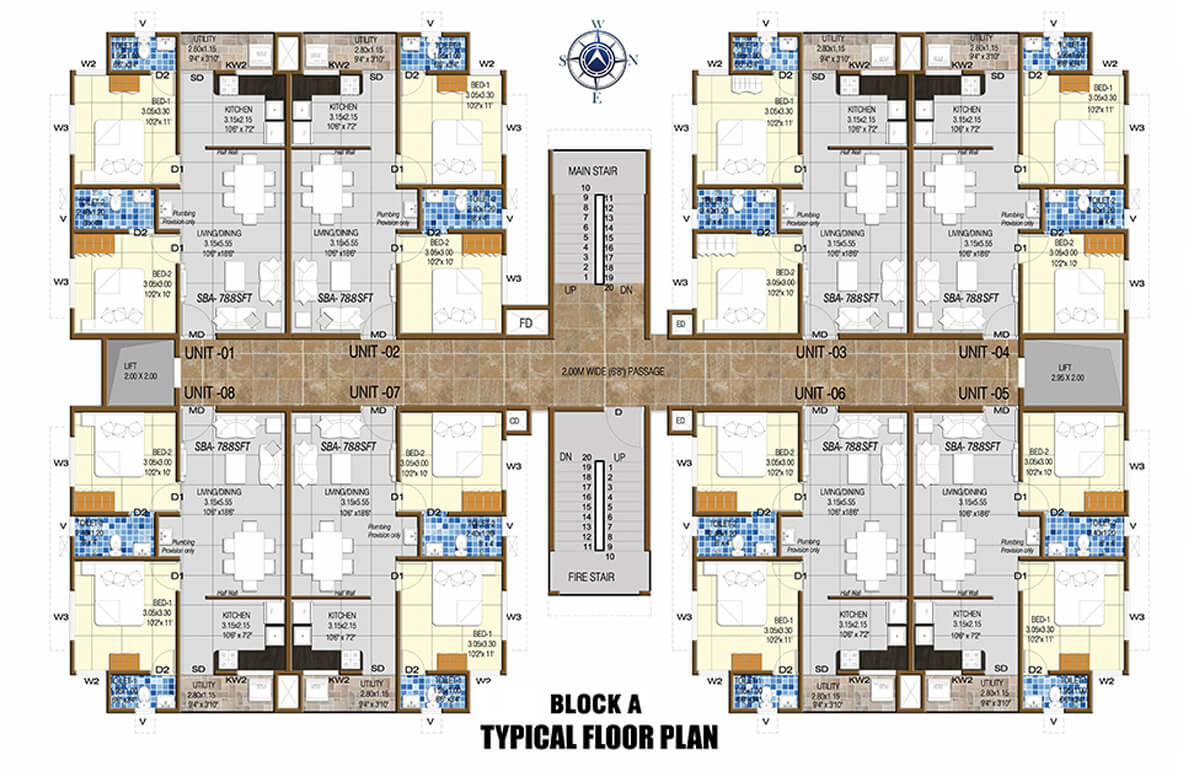 Typical Floor Plan, Block A