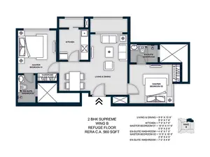 2 BHK Supreme Wing B, Refuge Floor
