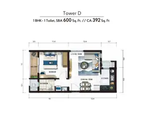 Tower-D, 1 BHK-Toilet