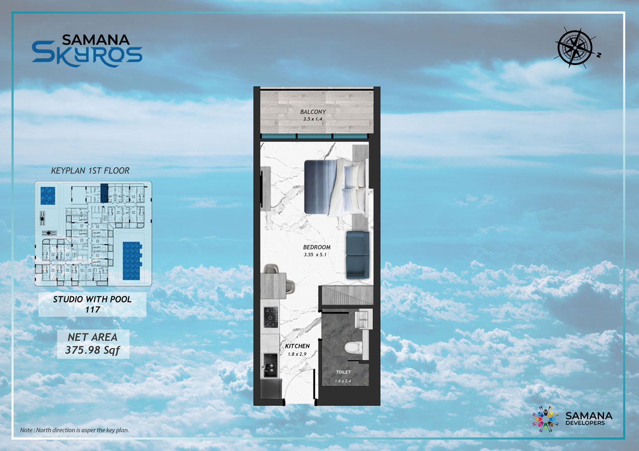 1st Floor, Studio with Pool 117