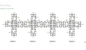 Block Plan, Level-11,19,27,35
