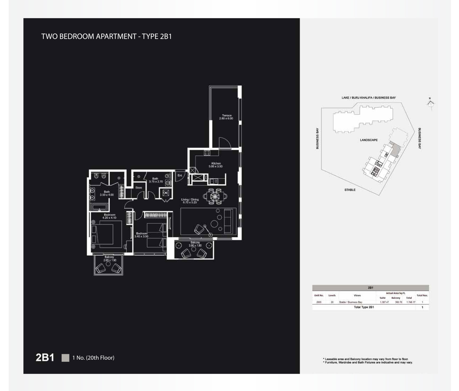 2 Bedroom Apartments, Type 2B1