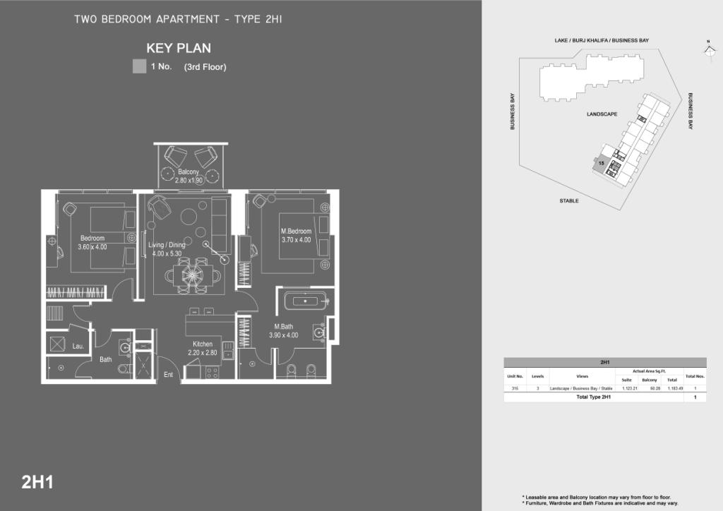 2 Bedroom Apartments, Type 2H1