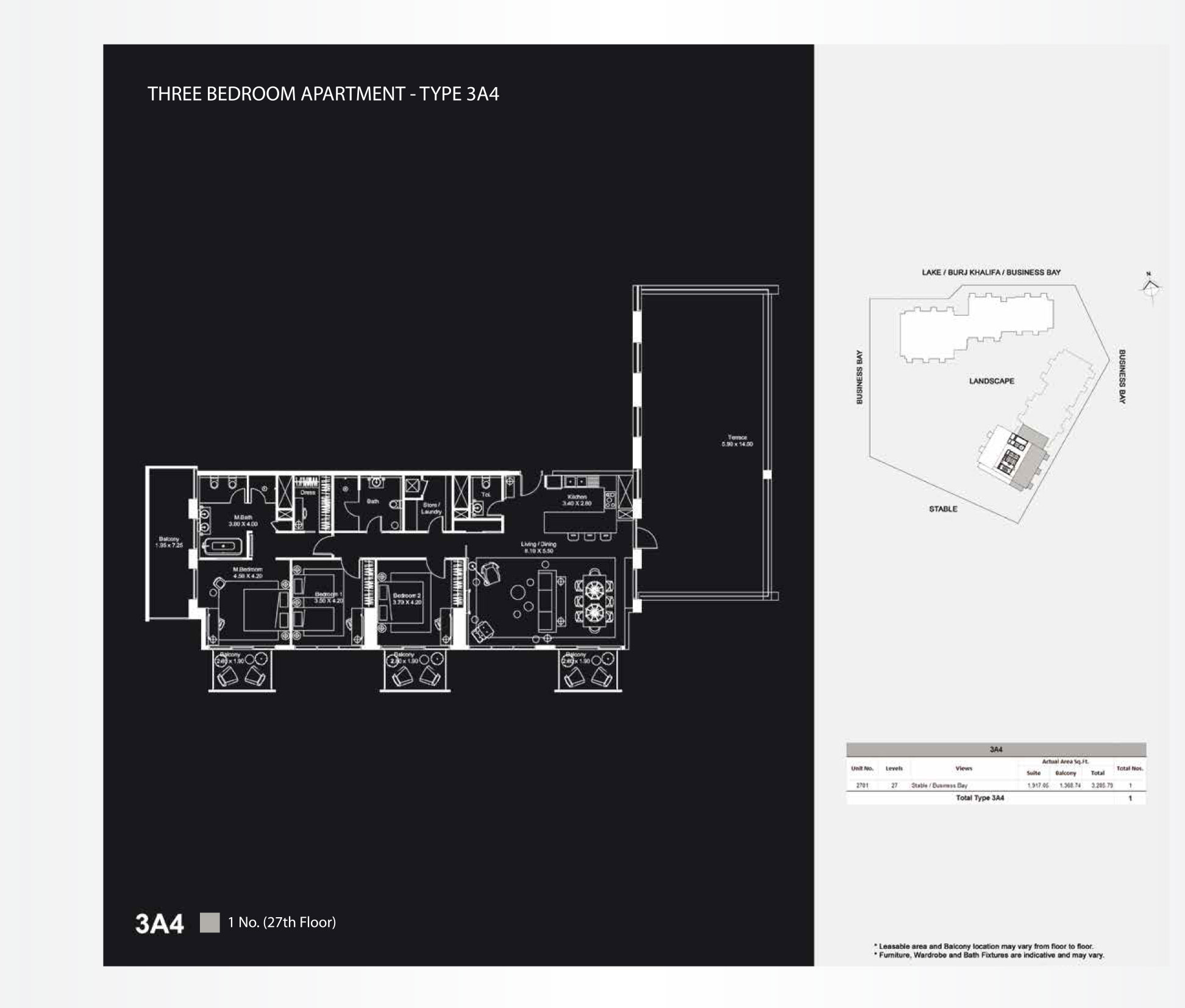 3 Bedroom Apartments, Type 3A4