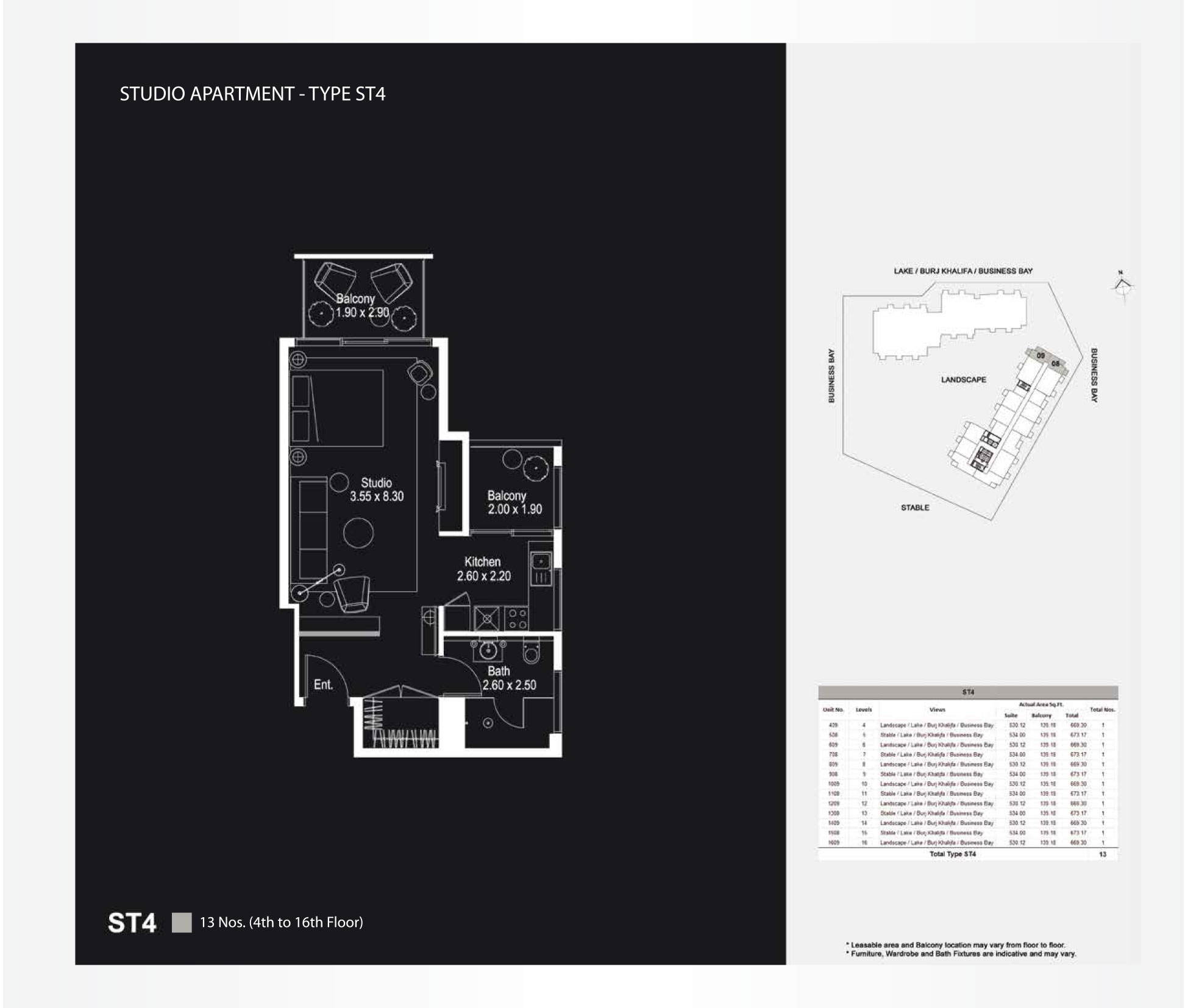 Studio Apartments, Type ST4