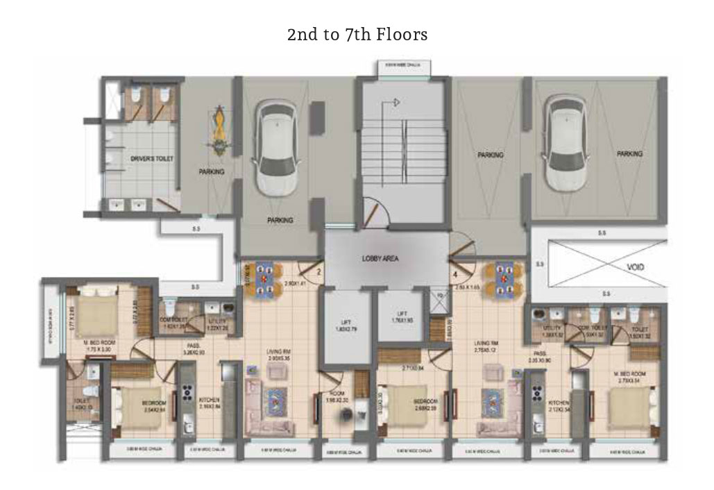 2nd to 7th Floors