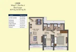 Wing C, Flat No 4, Rera Carpet