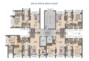 9th to 14th & 16th to 22nd Floors