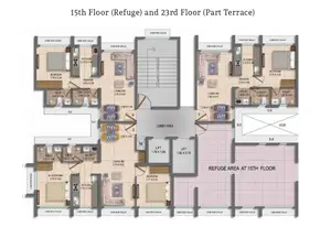 15th Floor (Refuge) and 23rd Floor (Part Terrace)